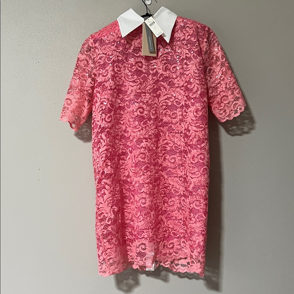 STELLA NOVA Sequined Lace Shirt Dress